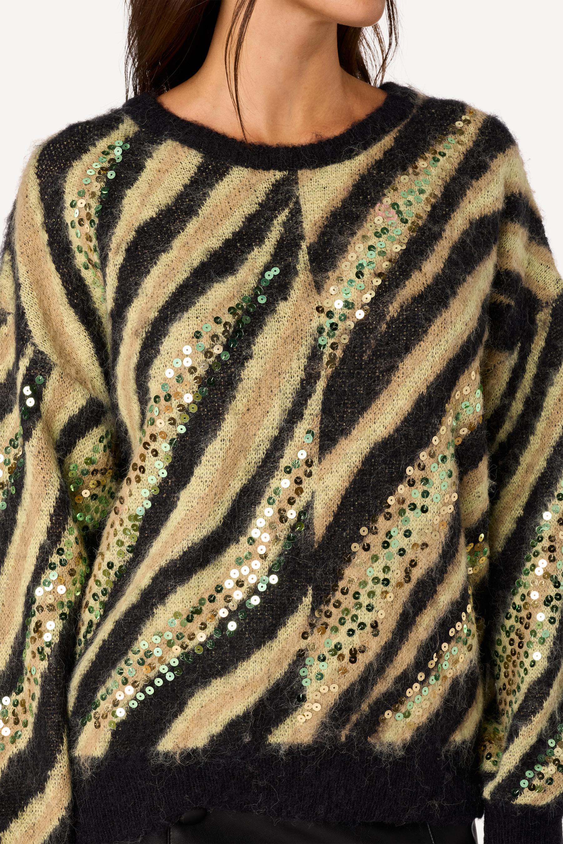 Pull à sequins Camel - Axara Paris