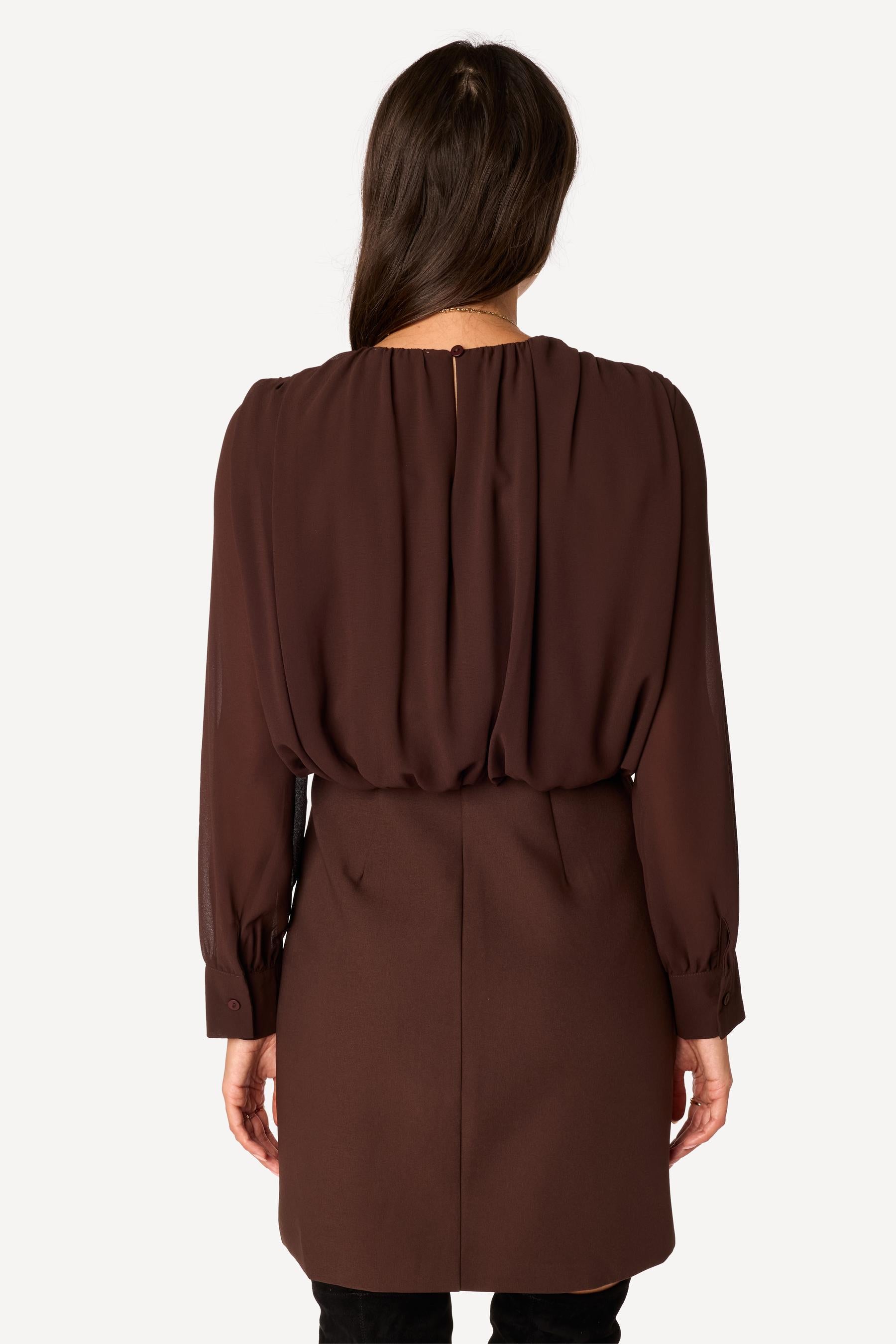 Robe courte unie Choco - Axara Paris