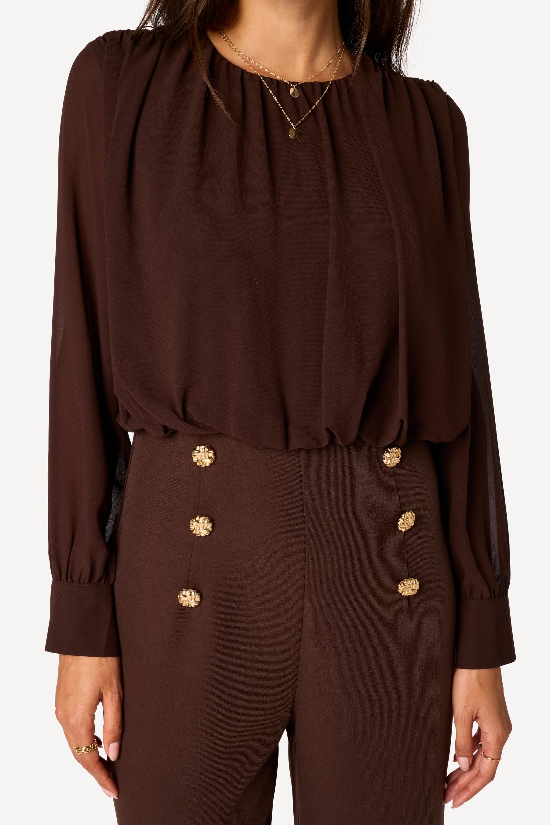 Combinaison longue bi-matière Choco - Axara Paris