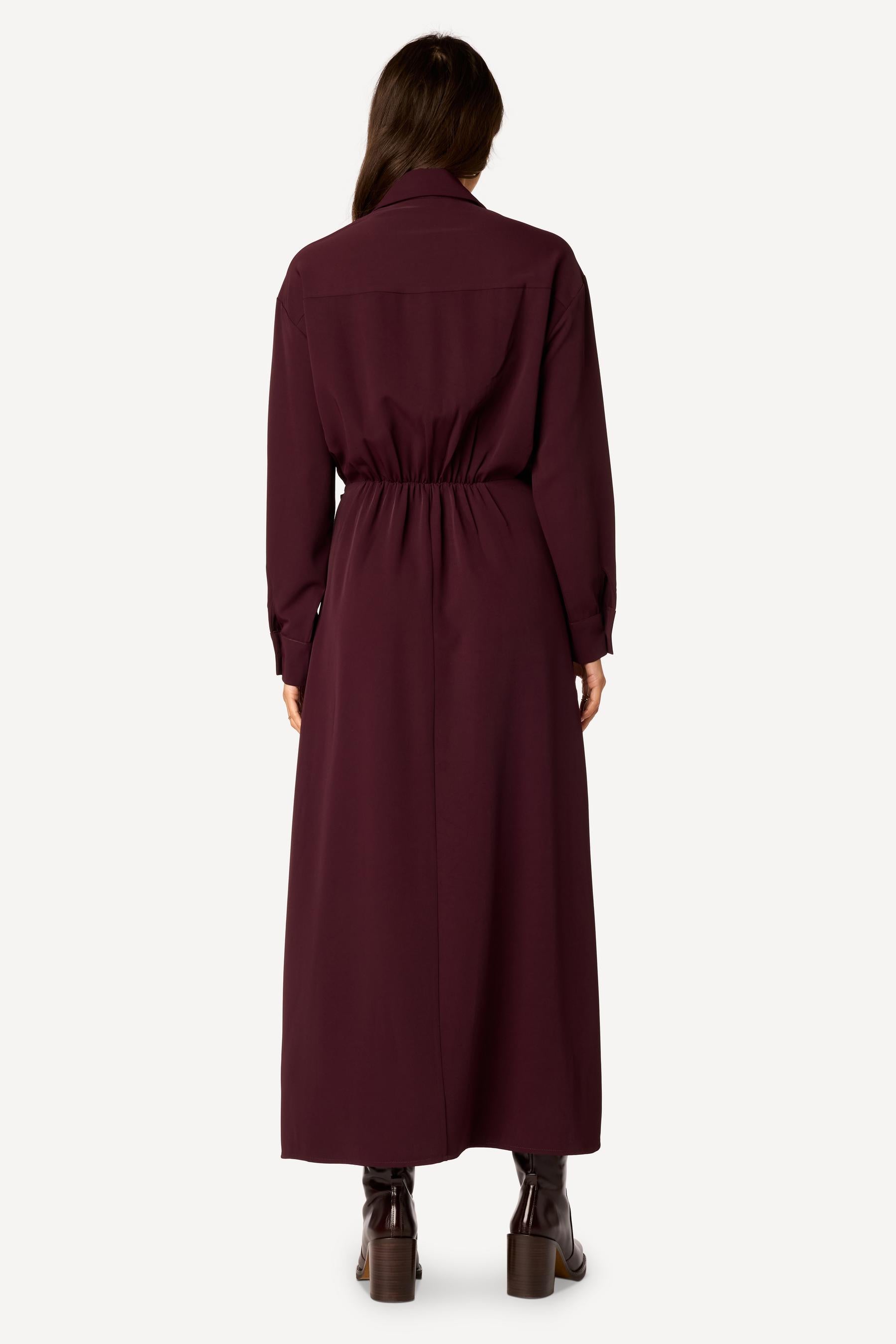 Robe longue unie Prune - Axara Paris