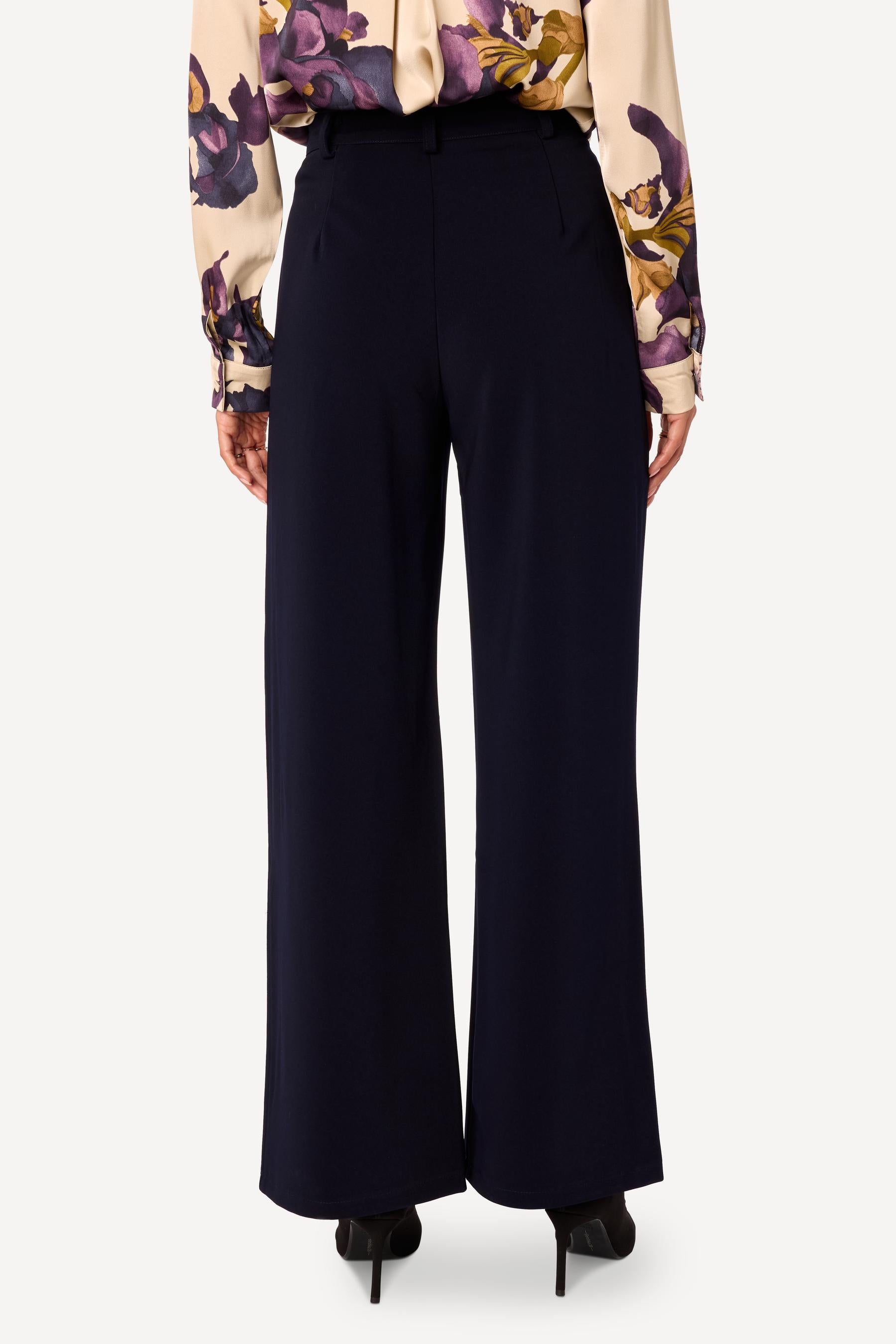 Pantalon large uni Marine - Axara Paris