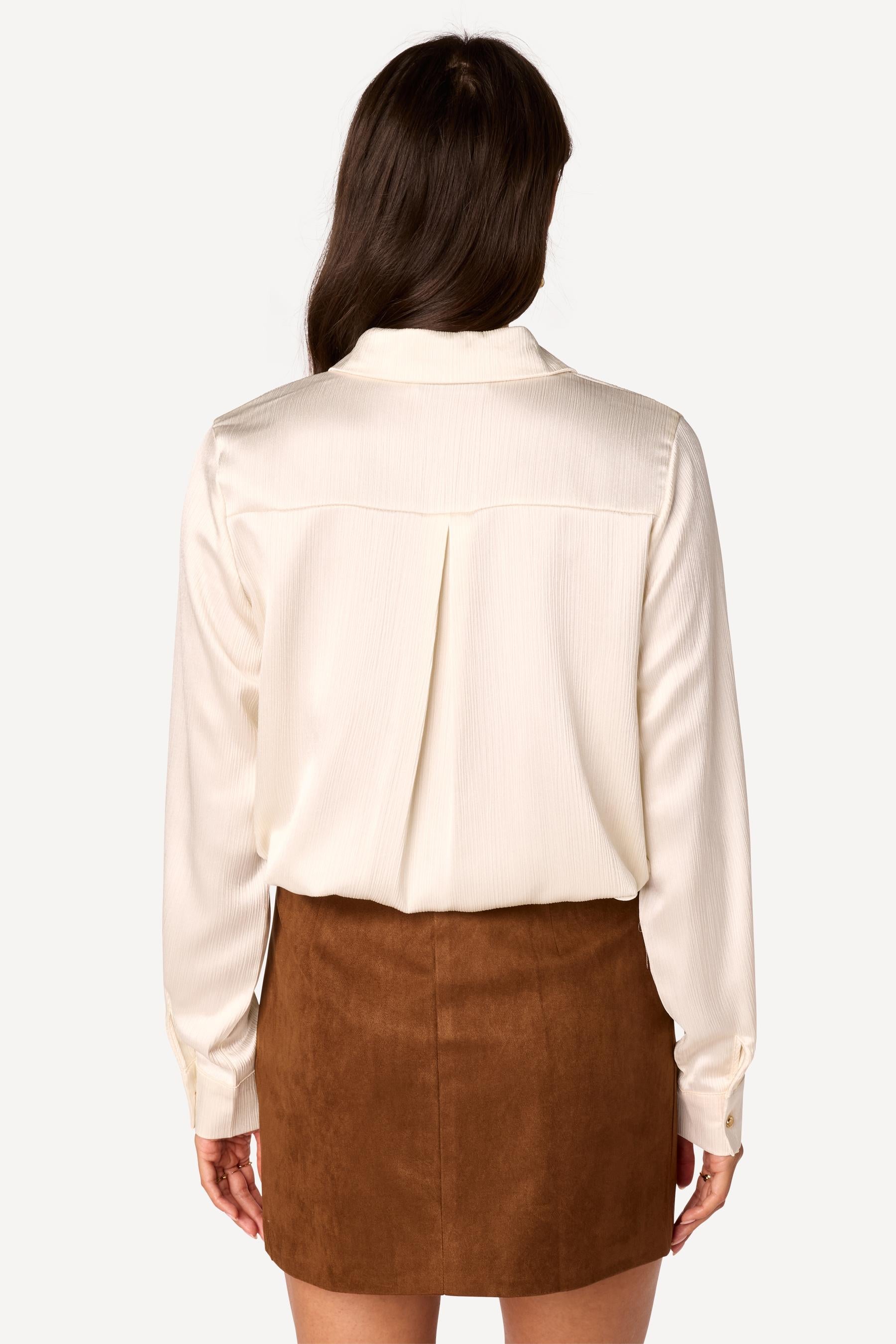 Chemise unie Ecru - Axara Paris