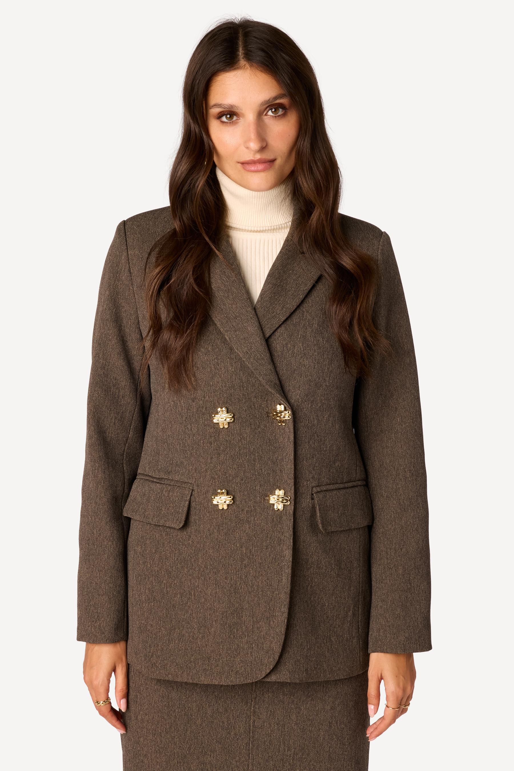 Veste unie Taupe - Axara Paris