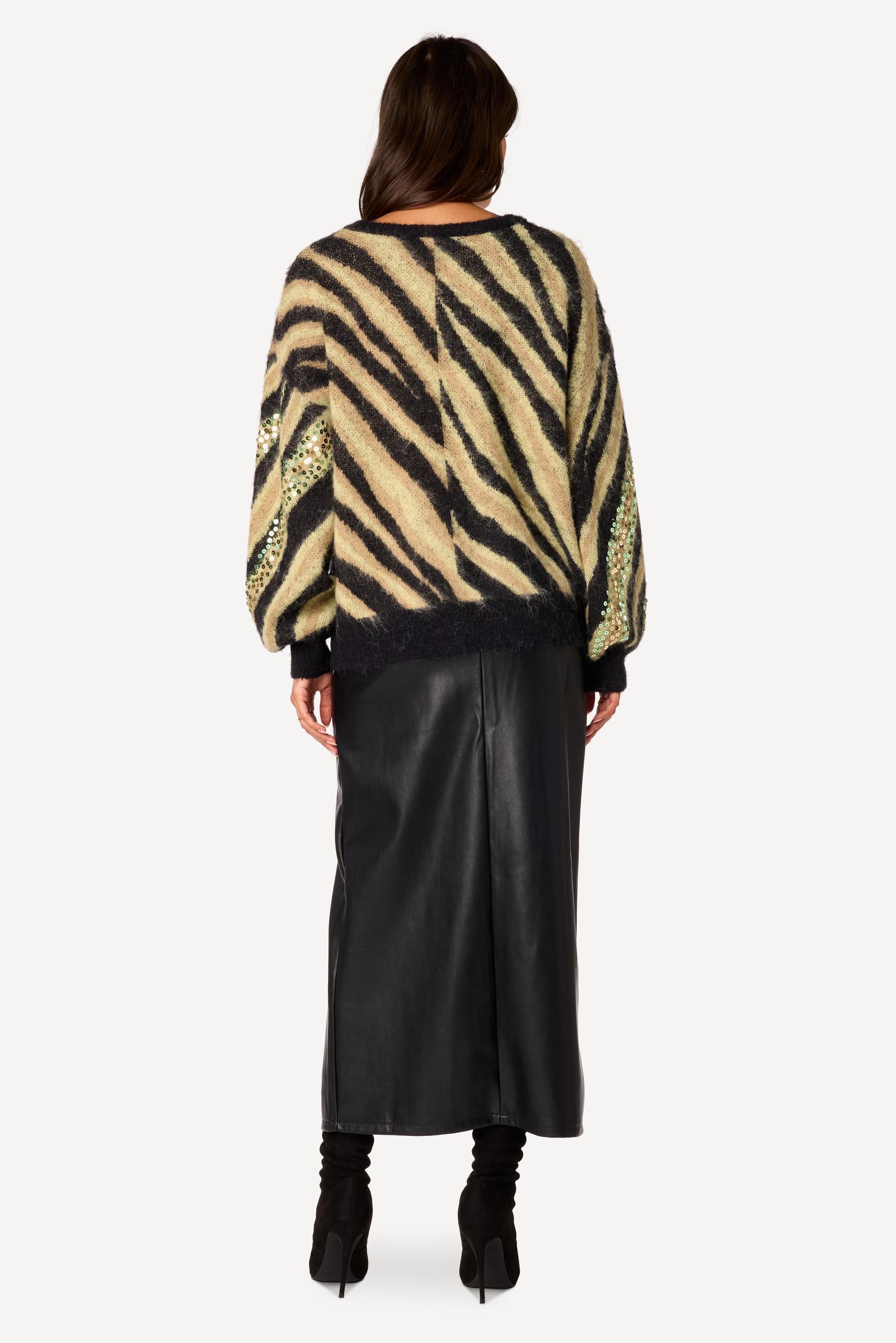 Pull à sequins Camel - Axara Paris
