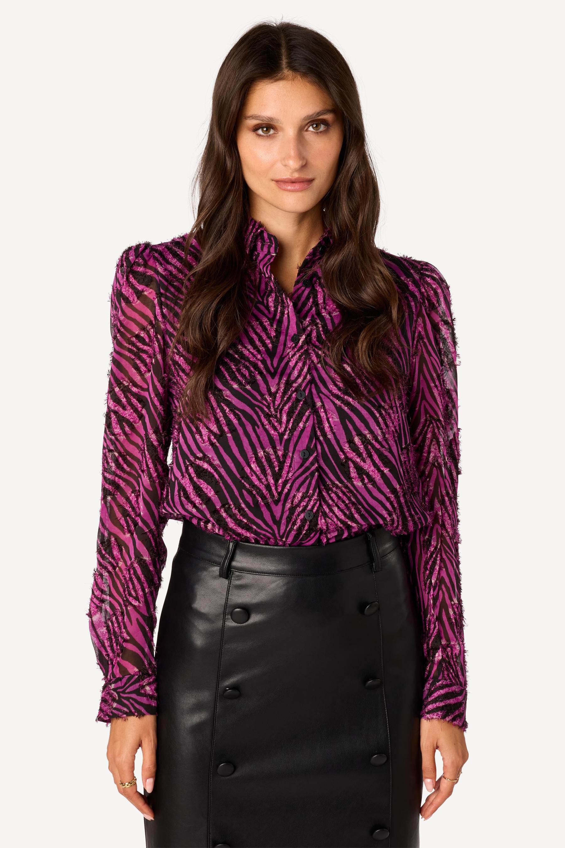 Chemise imprimée Violet - Axara Paris