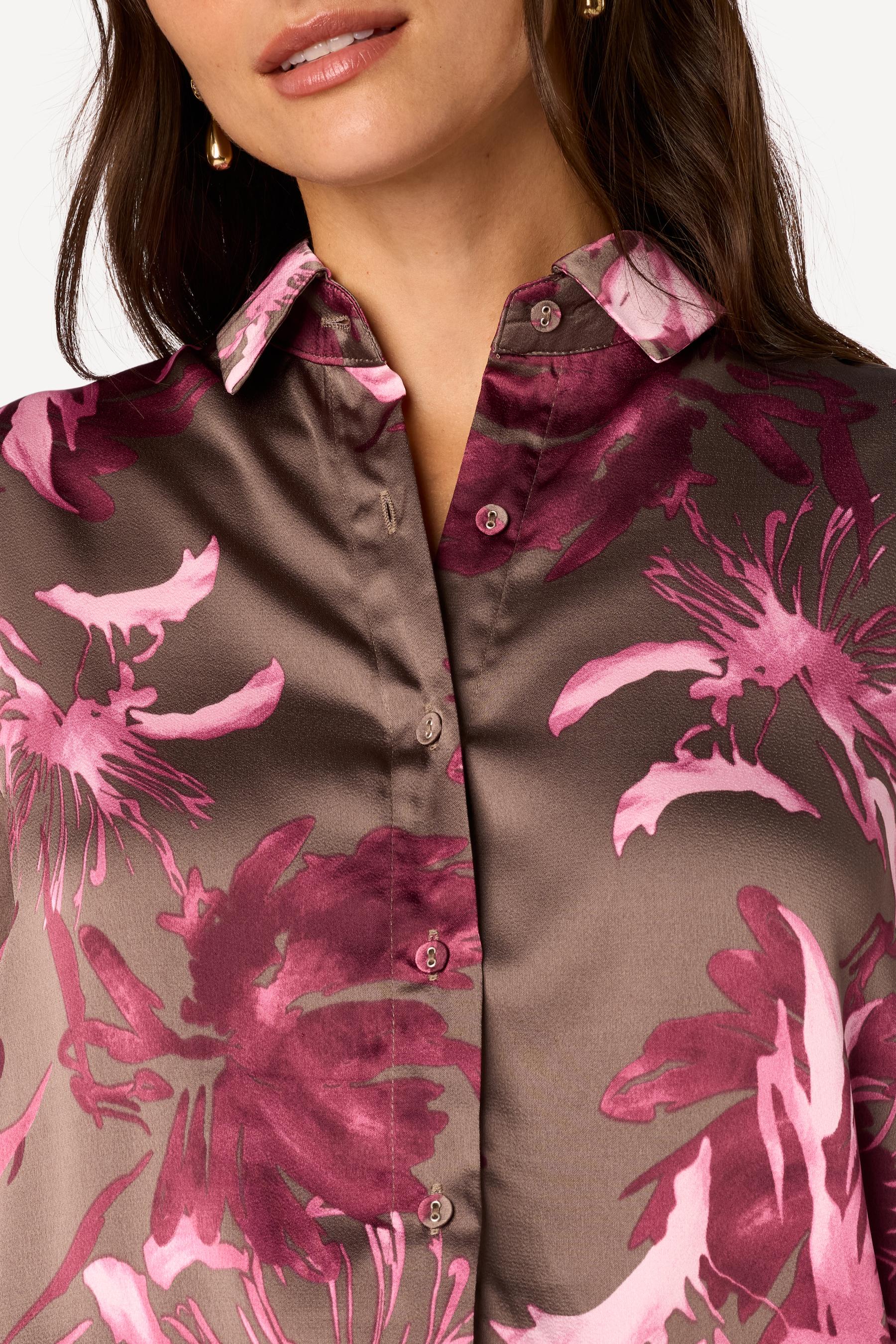Blouse imprimée Taupe - Axara Paris