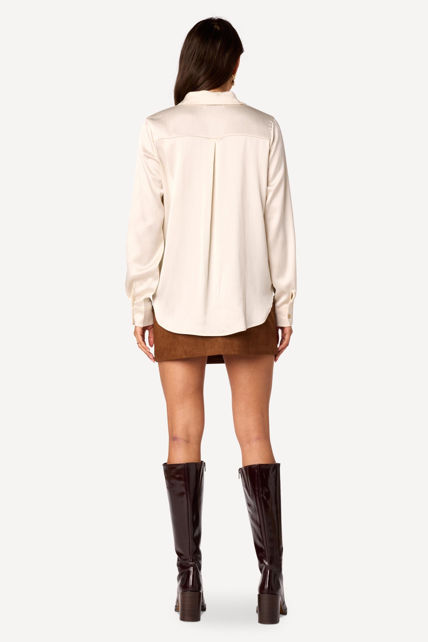 Chemise unie Ecru - Axara Paris
