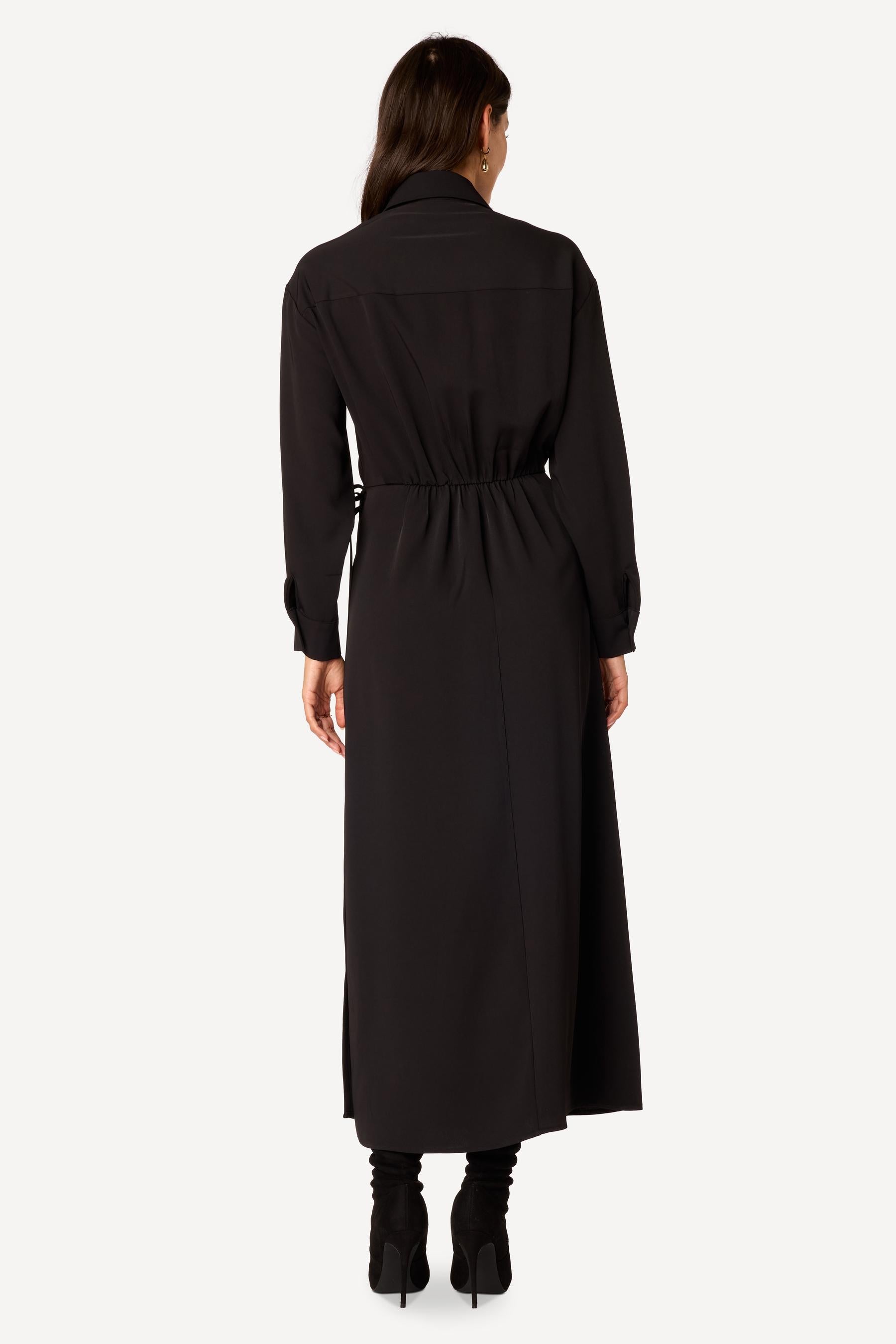 Robe longue unie Noir - Axara Paris