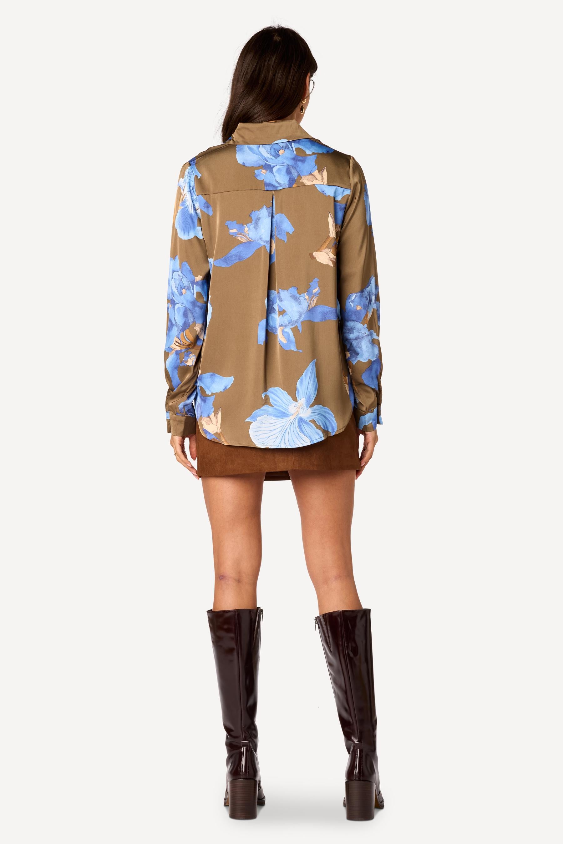 Chemise imprimée Taupe - Axara Paris