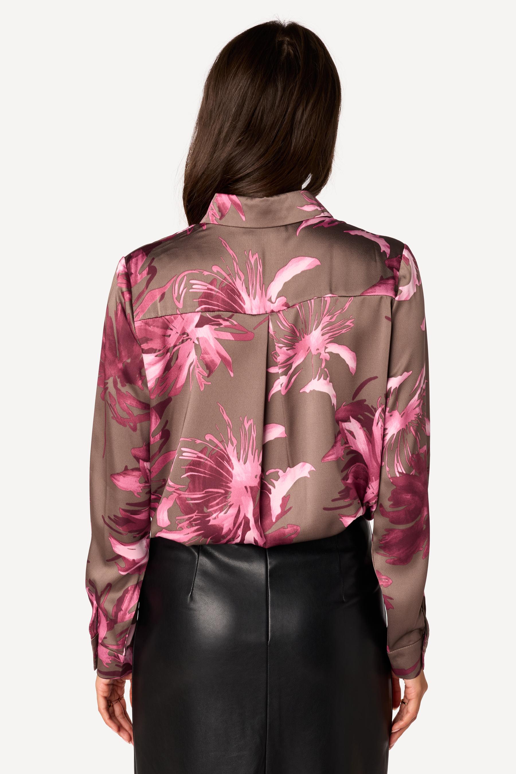 Blouse imprimée Taupe - Axara Paris