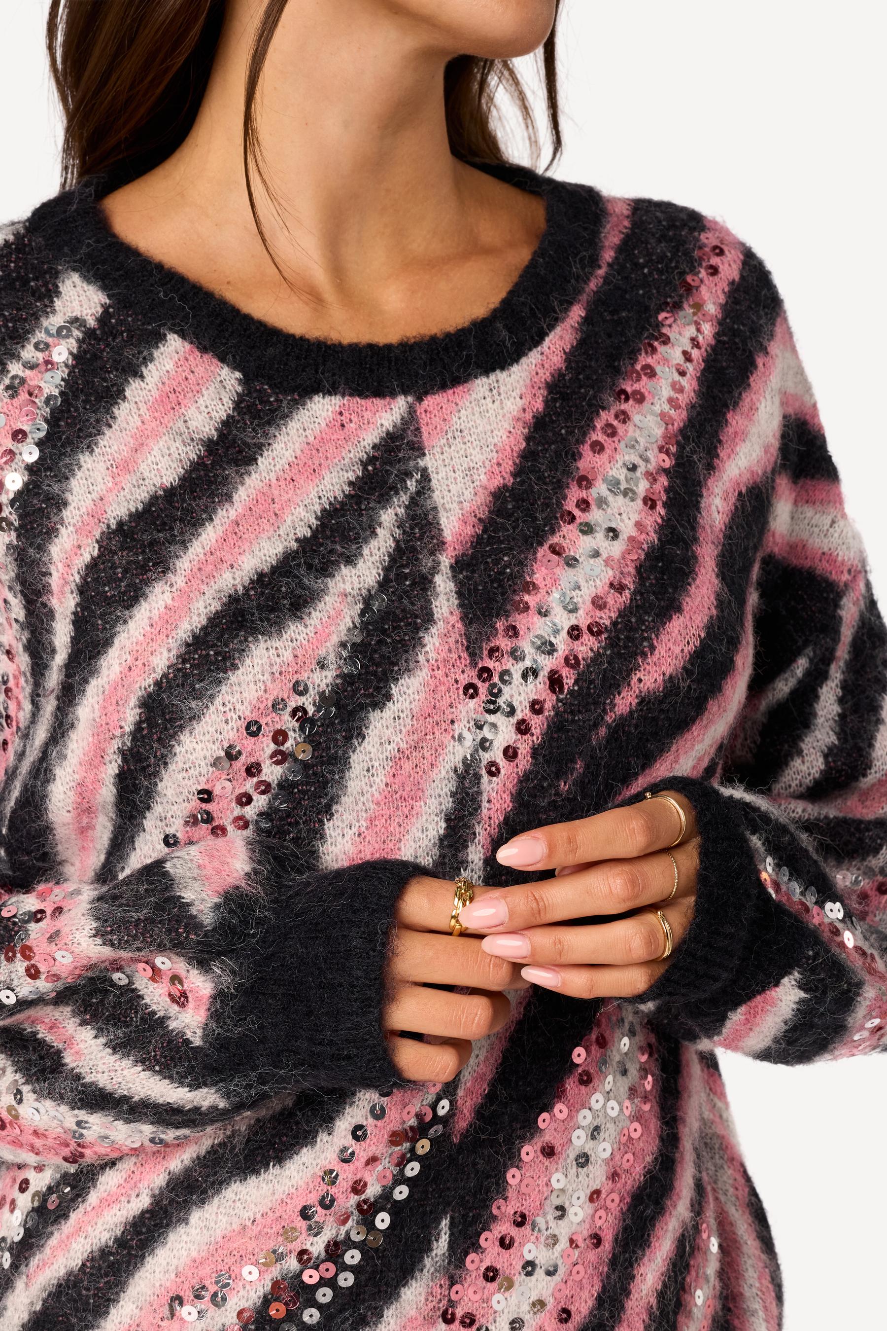 Pull à sequins Rose - Axara Paris