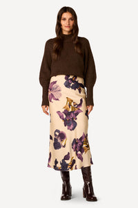 Jupe longue imprimée Beige - Axara Paris