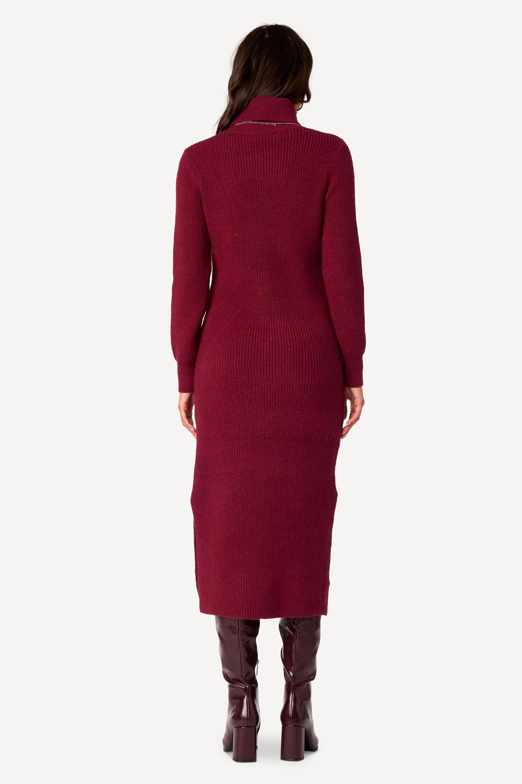 Robe pull unie Bordeaux - Axara Paris