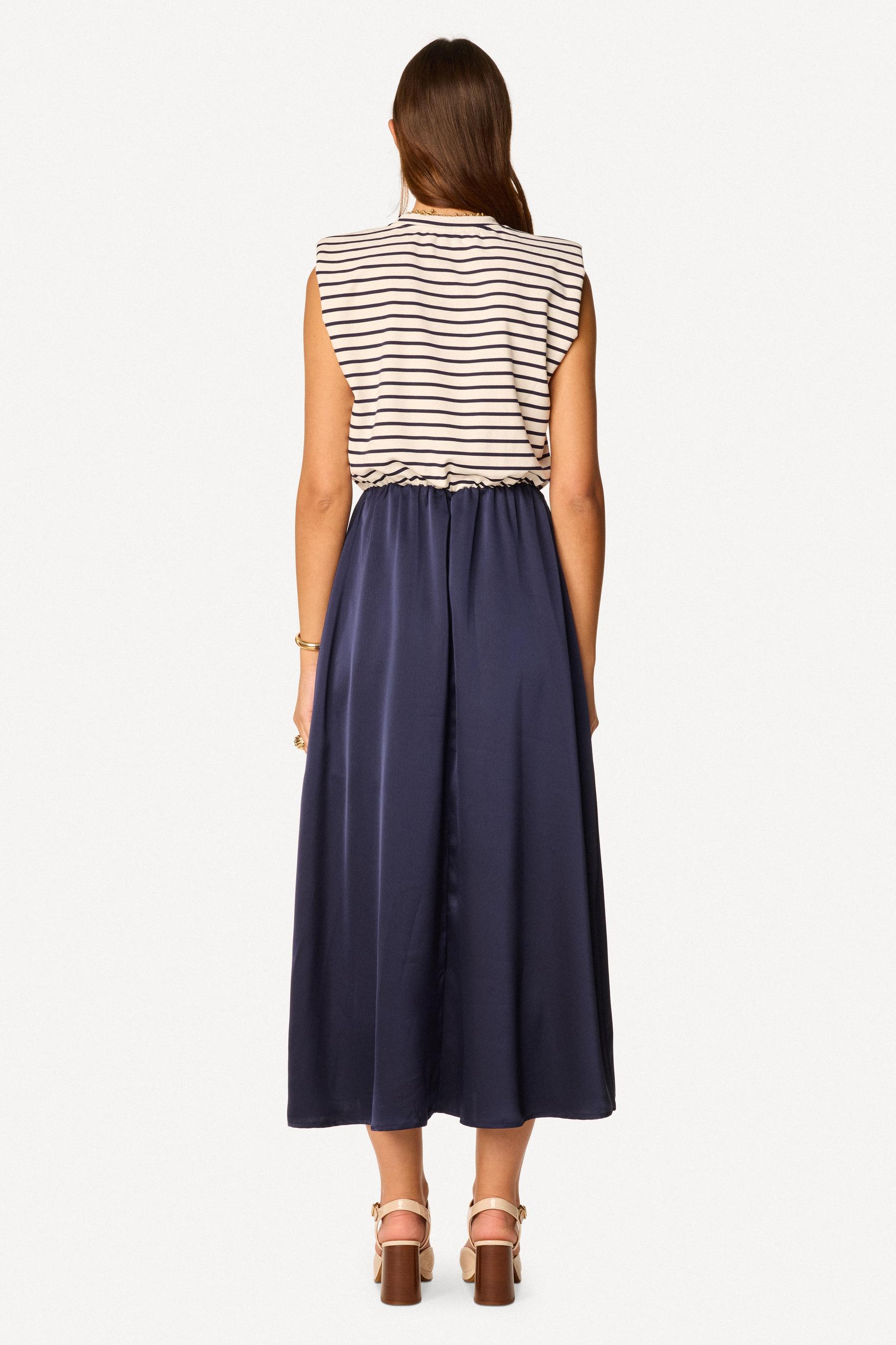 Robe longue sans manches Marine - Axara Paris