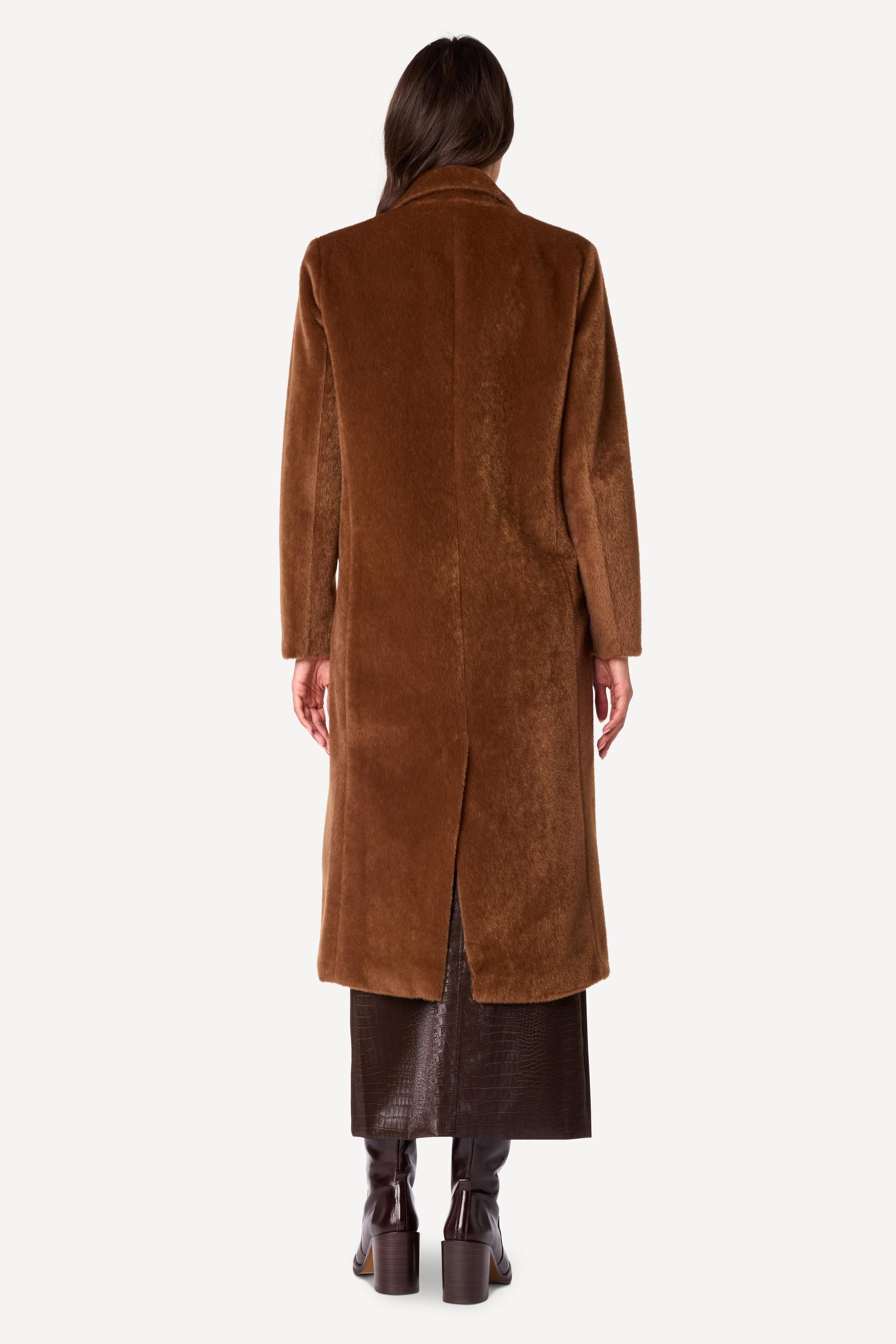 Manteau long uni Choco - Axara Paris