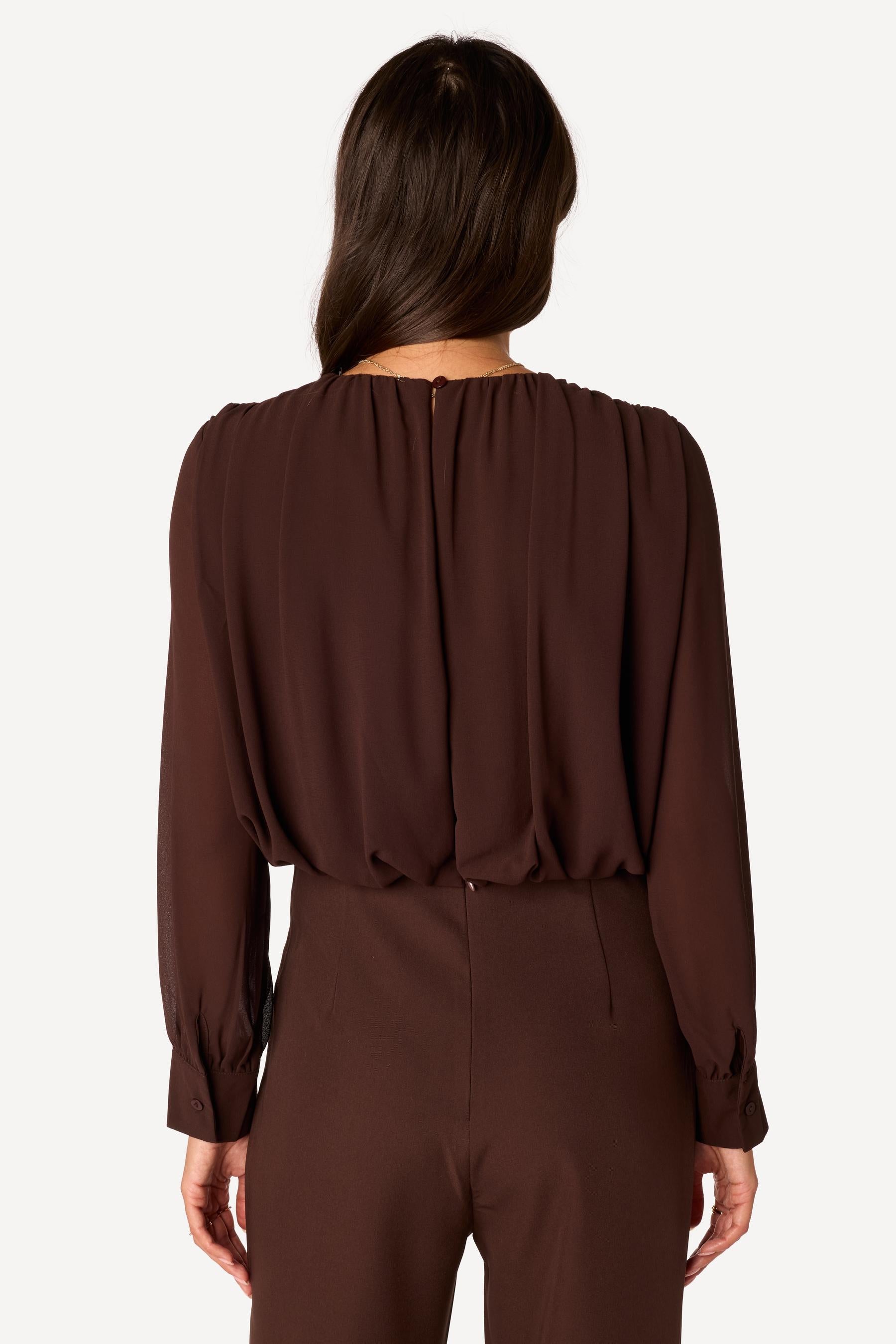 Combinaison longue bi-matière Choco - Axara Paris