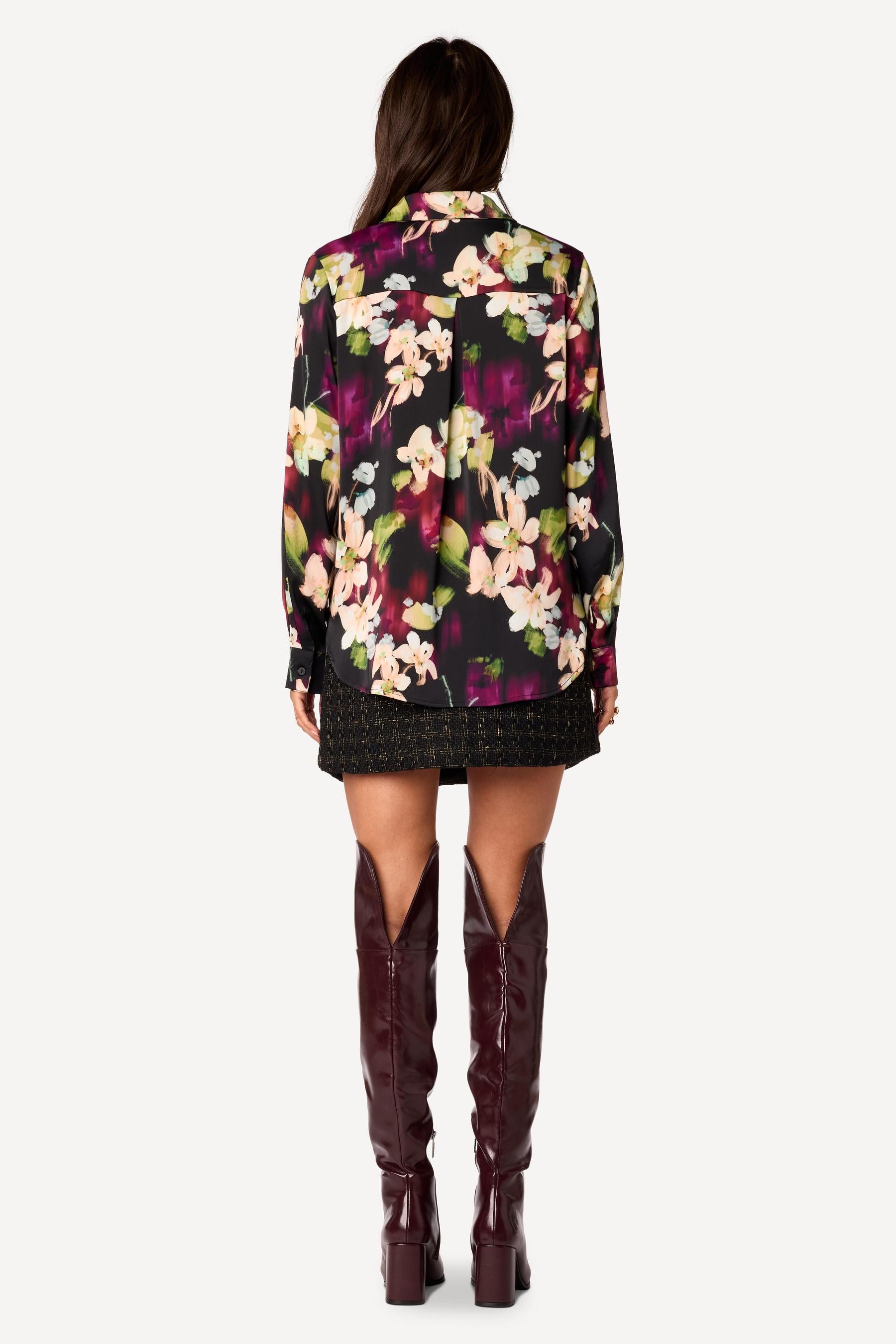 Chemise imprimée Noir - Axara Paris