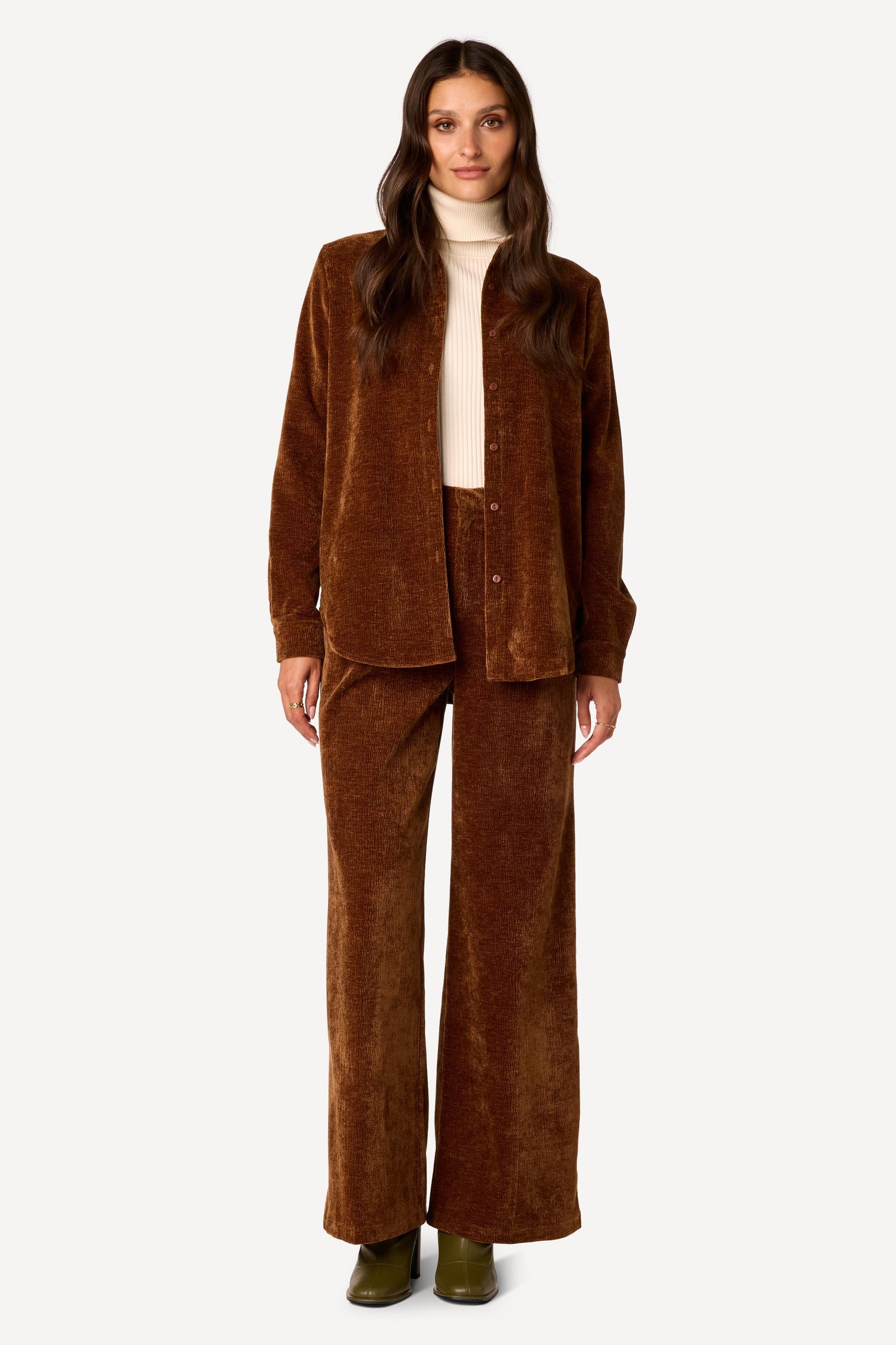 Chemise unie Marron - Axara Paris