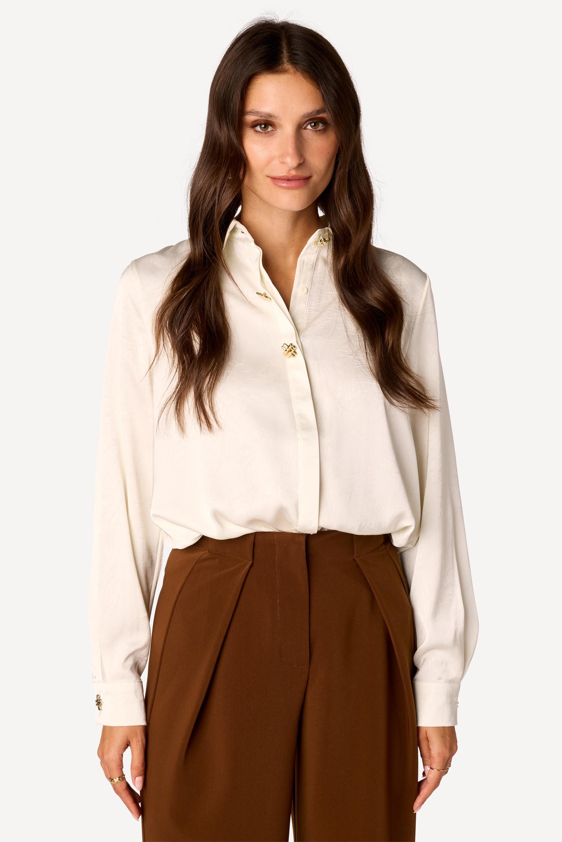 Chemise unie Beige - Axara Paris