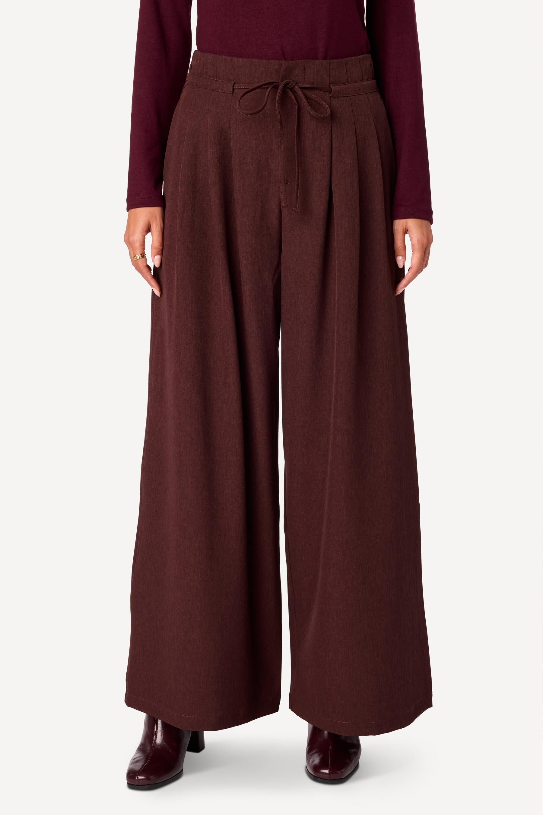 Pantalon large uni Choco - Axara Paris