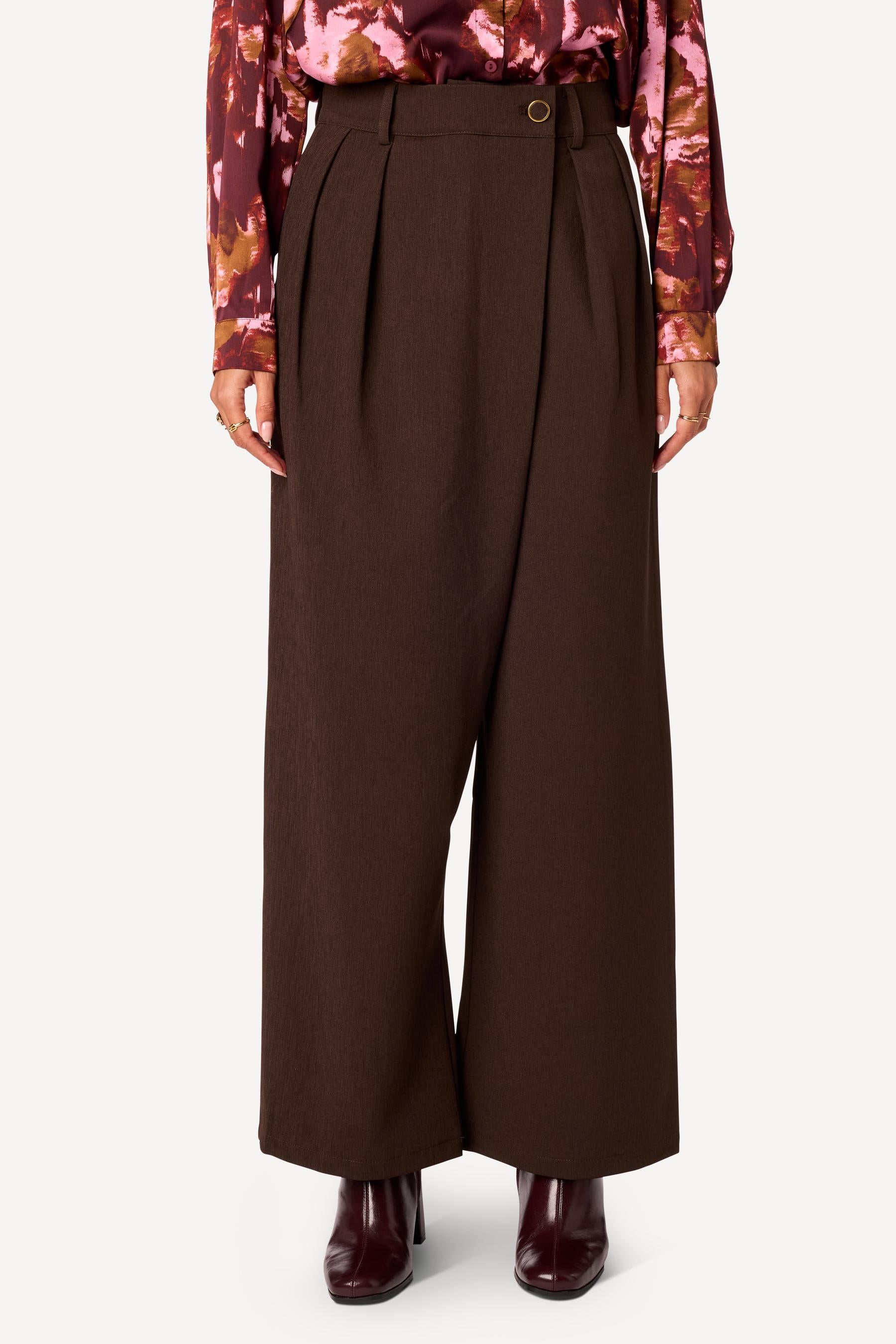 Pantalon large uni Taupe - Axara Paris