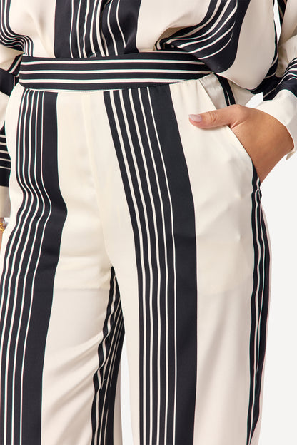 Striped high-waisted pants