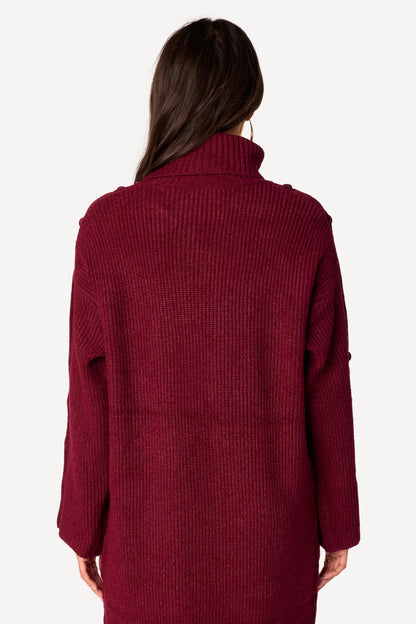 Robe pull unie Bordeaux - Axara Paris
