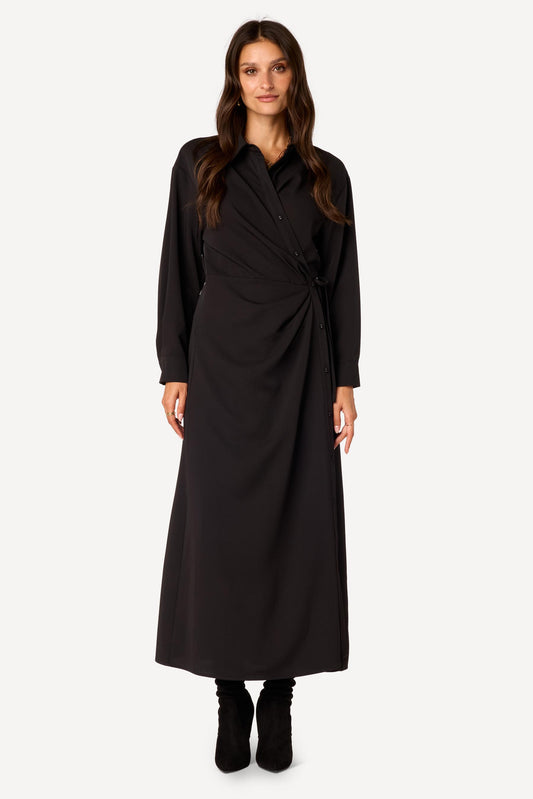 Robe longue unie Noir - Axara Paris