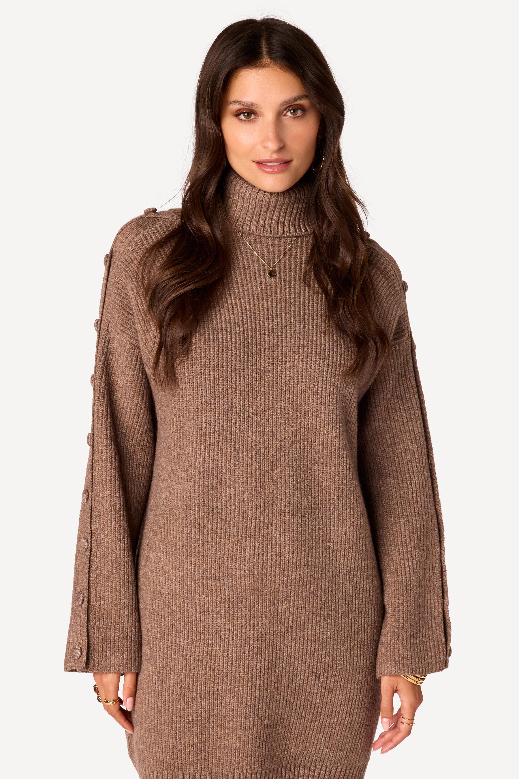 Robe pull unie Taupe - Axara Paris