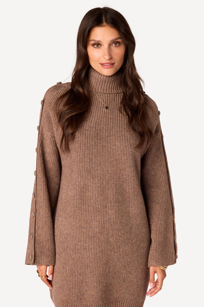Robe pull unie Taupe - Axara Paris