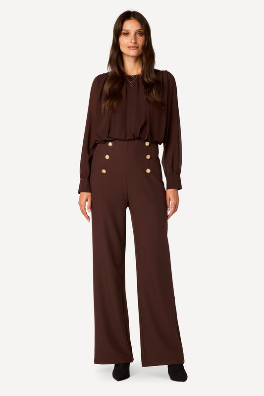Combinaison longue bi-matière Choco - Axara Paris