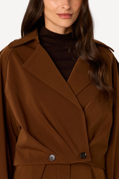 Trench-coat court Marron - Axara Paris