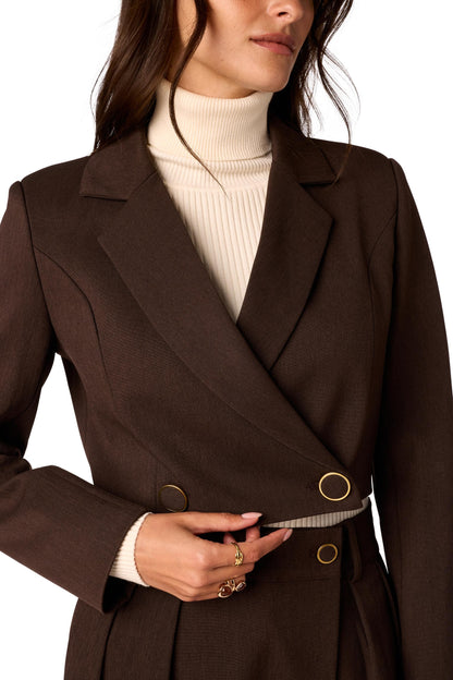Blazer court Taupe - Axara Paris