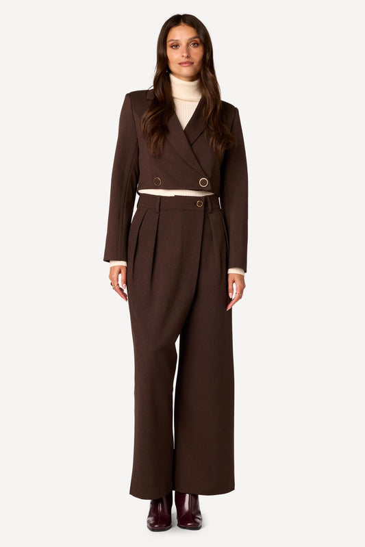 Blazer court Taupe - Axara Paris