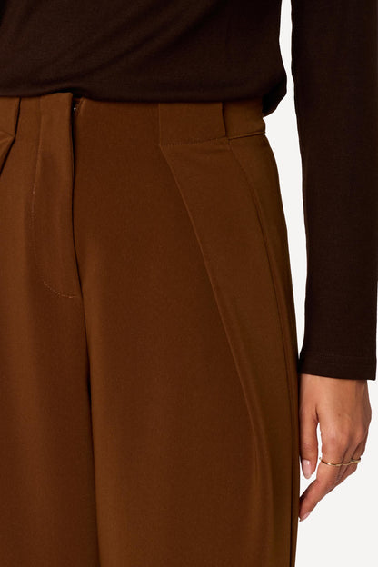 Pantalon large uni Marron - Axara Paris