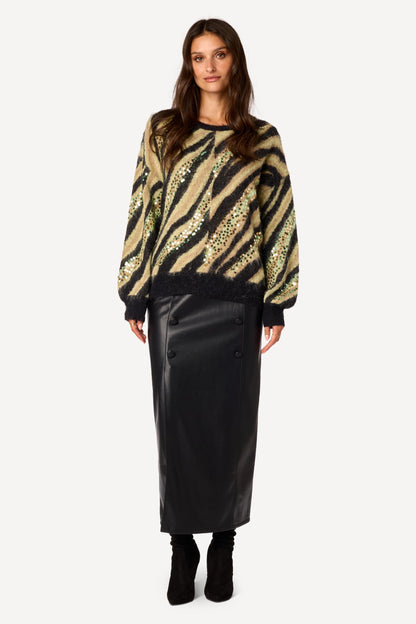 Pull à sequins Camel - Axara Paris