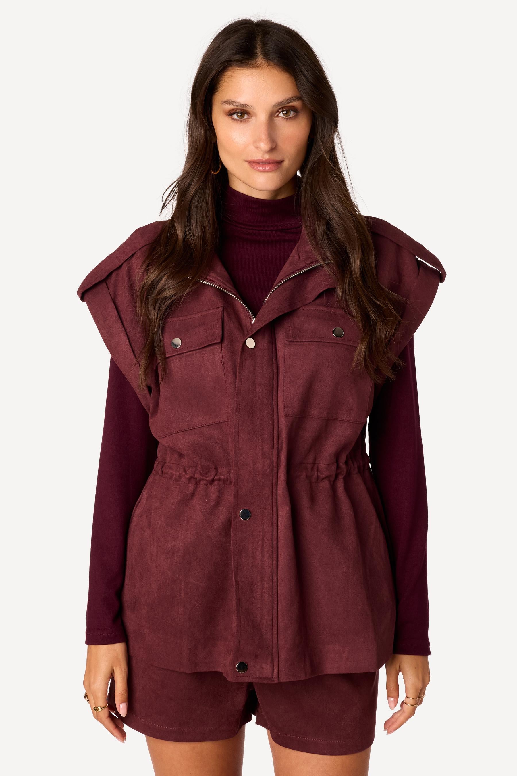 Veste saharienne Prune - Axara Paris
