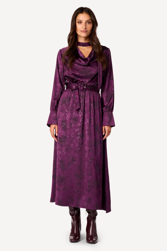 Robe longue imprimée Violet - Axara Paris