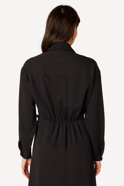 Robe longue unie Noir - Axara Paris