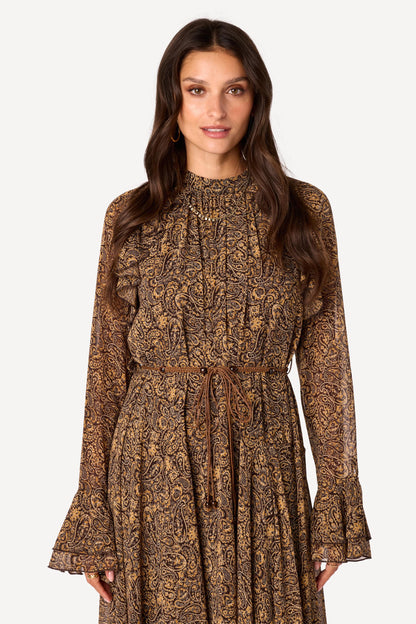 Robe longue imprimée Choco - Axara Paris