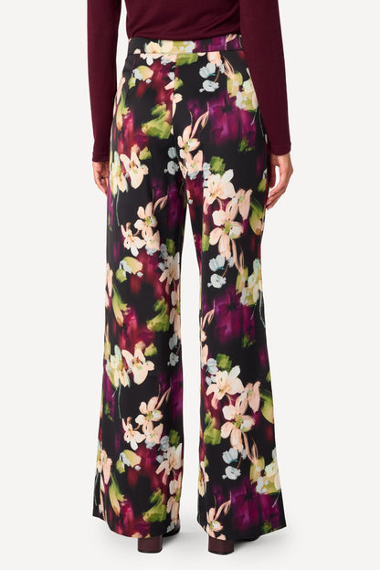 Pantalon large imprimé Noir - Axara Paris