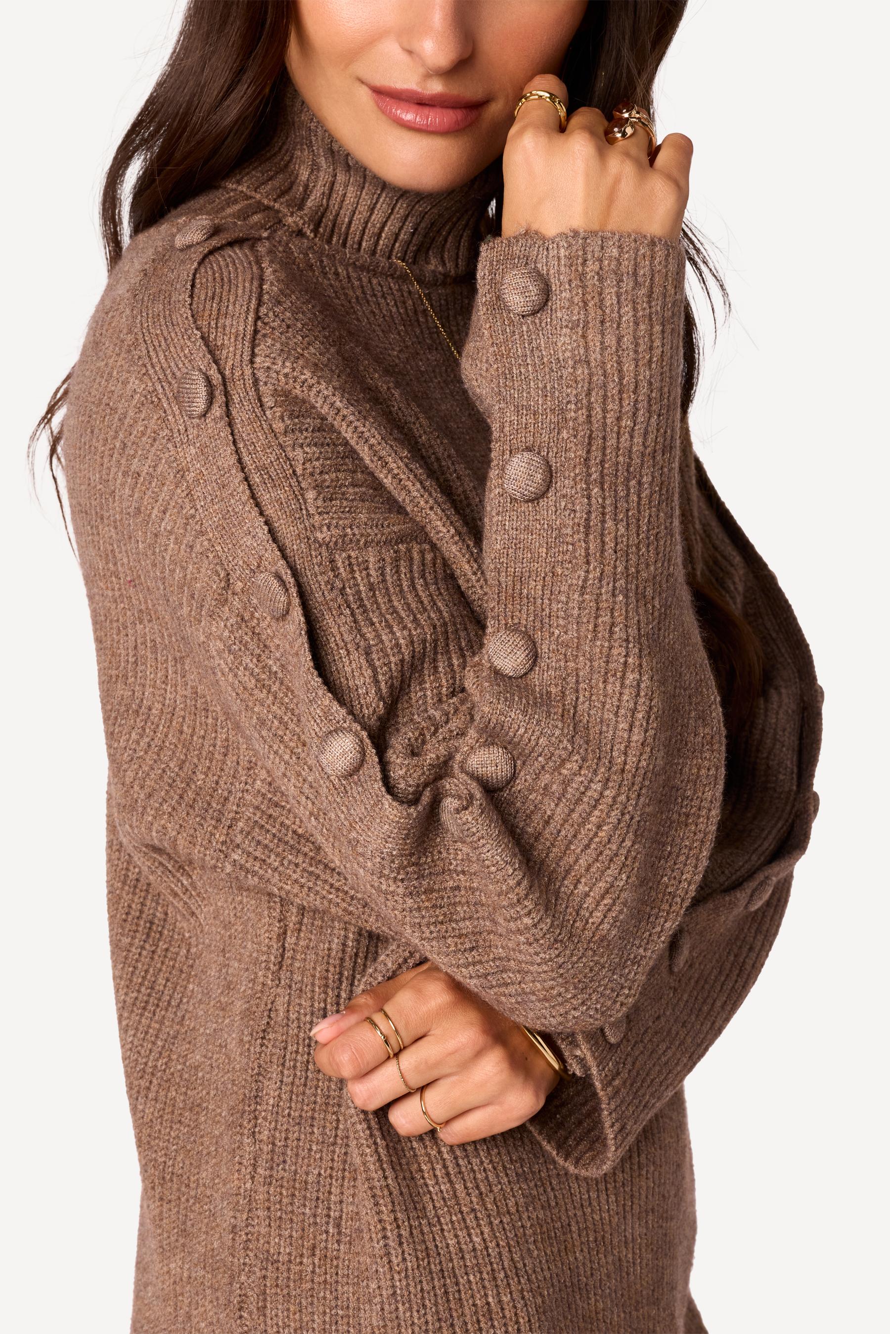 Robe pull unie Taupe - Axara Paris