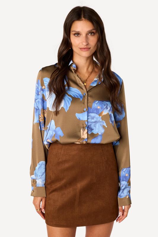 Chemise imprimée Taupe - Axara Paris