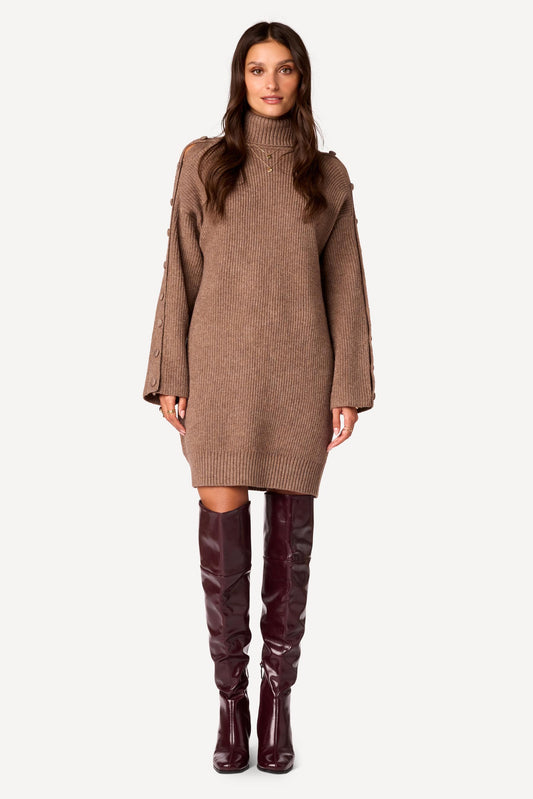 Robe pull unie Taupe - Axara Paris