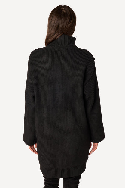 Robe pull unie Noir - Axara Paris