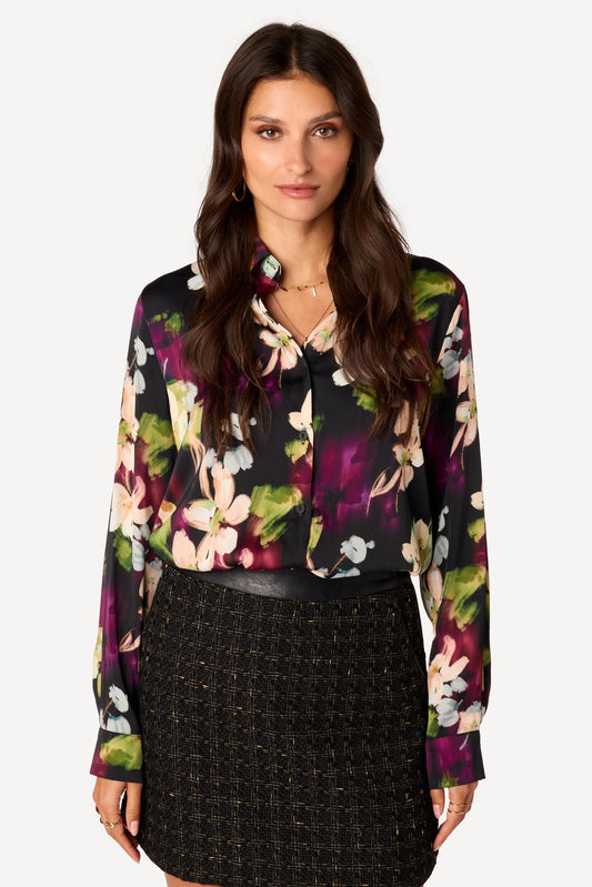 Chemise imprimée Noir - Axara Paris