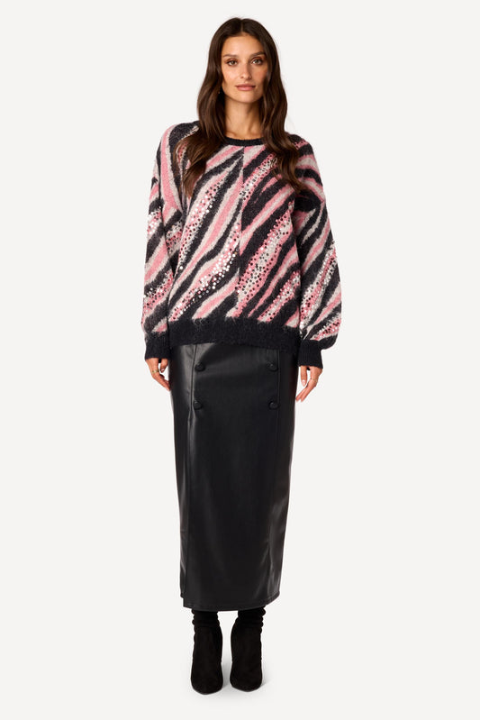 Pull à sequins Rose - Axara Paris