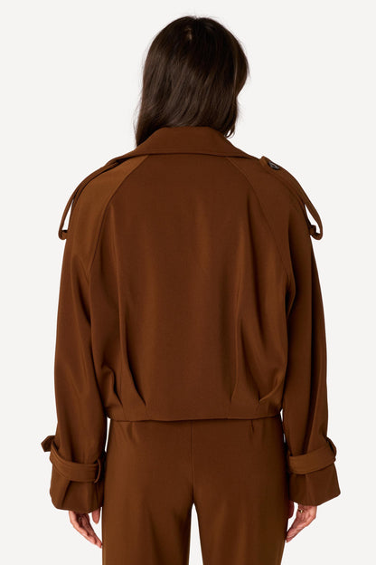 Trench-coat court Marron - Axara Paris
