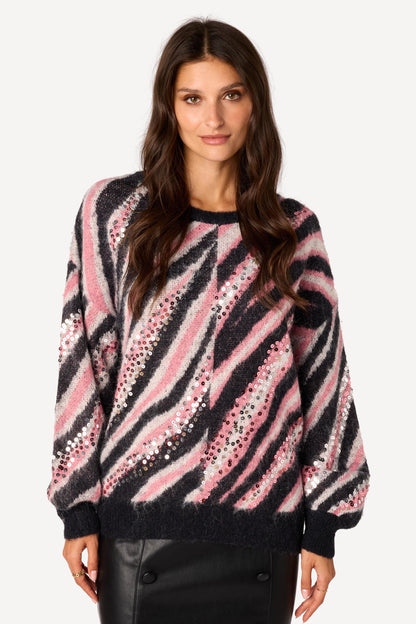 Pull à sequins Rose - Axara Paris