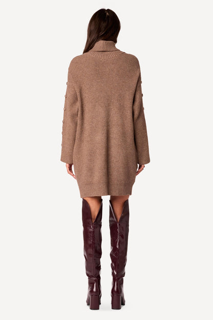 Robe pull unie Taupe - Axara Paris